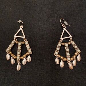 Lucky Brand Gold Tone Dangle Chandelier Earrings